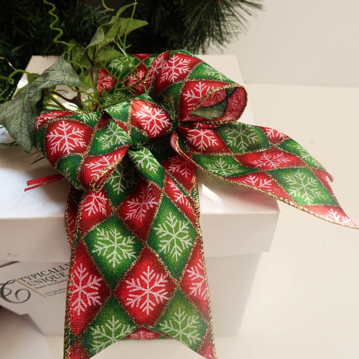 5 Christmas Wire Edged Ribbon Bows - 'Jolly' - Image 4