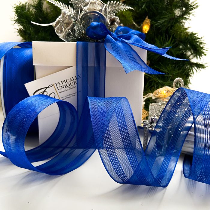 5 Pre Tied Blue Christmas Bows 'Bleue' - Image 5