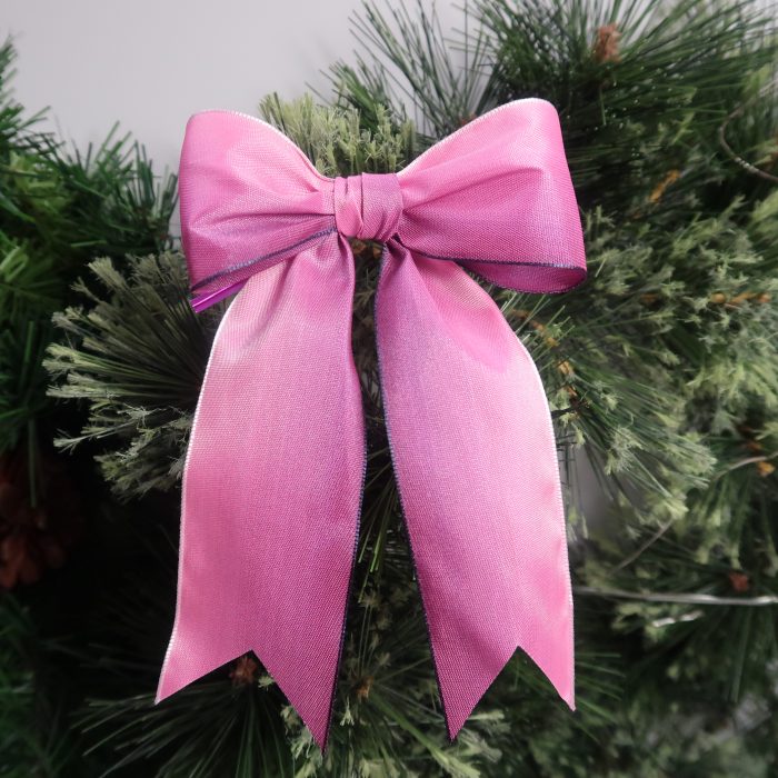 5 Pre Tied Wire Edged Taffeta Bows 'Ombre Cerise Pink'