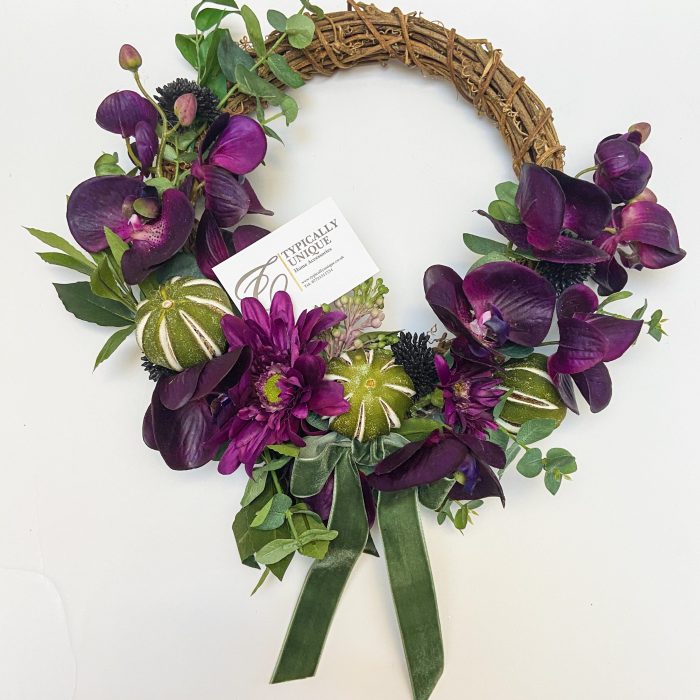 Artificial Flowers Purple Orchid Wreath