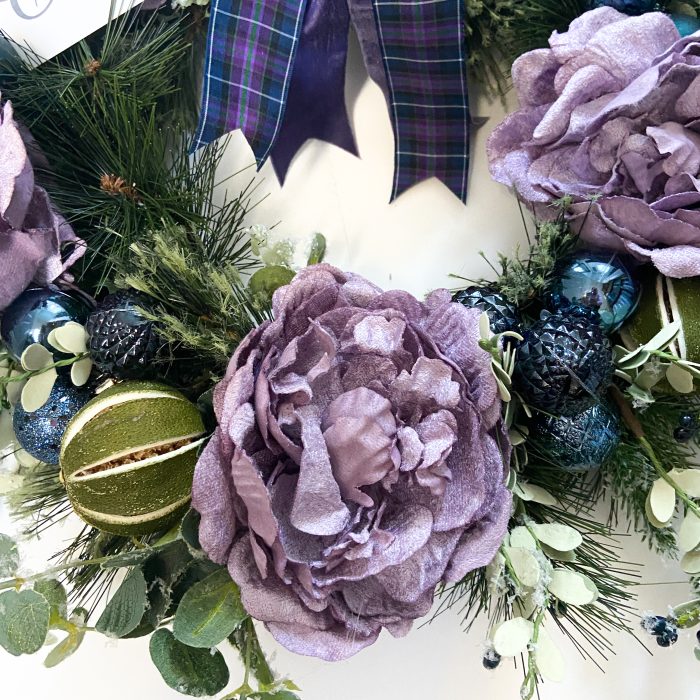 Artificial Flowers Purple Peony Wreath - Image 4