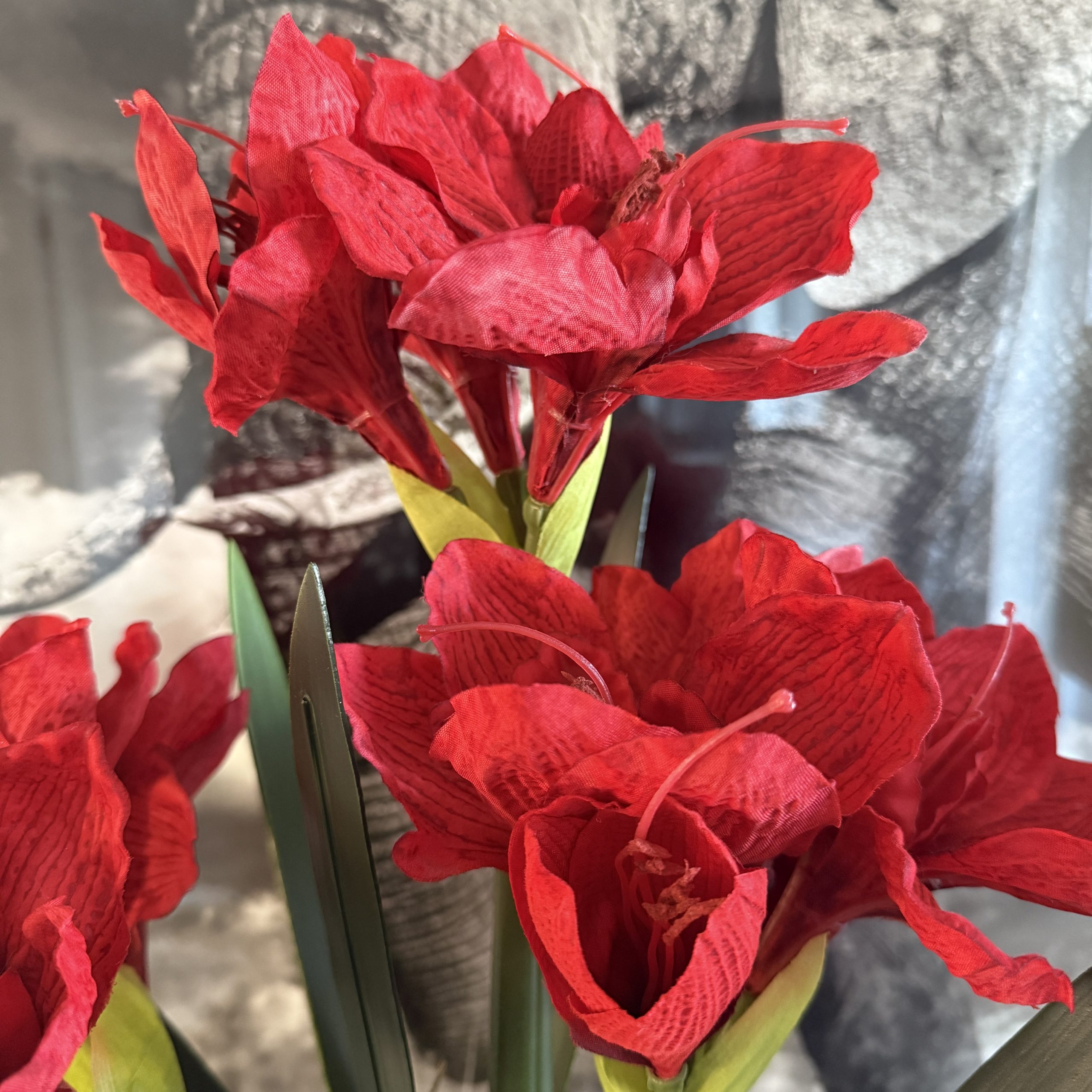 Artificial Flower Red Amaryllis Arrangement - Image 4