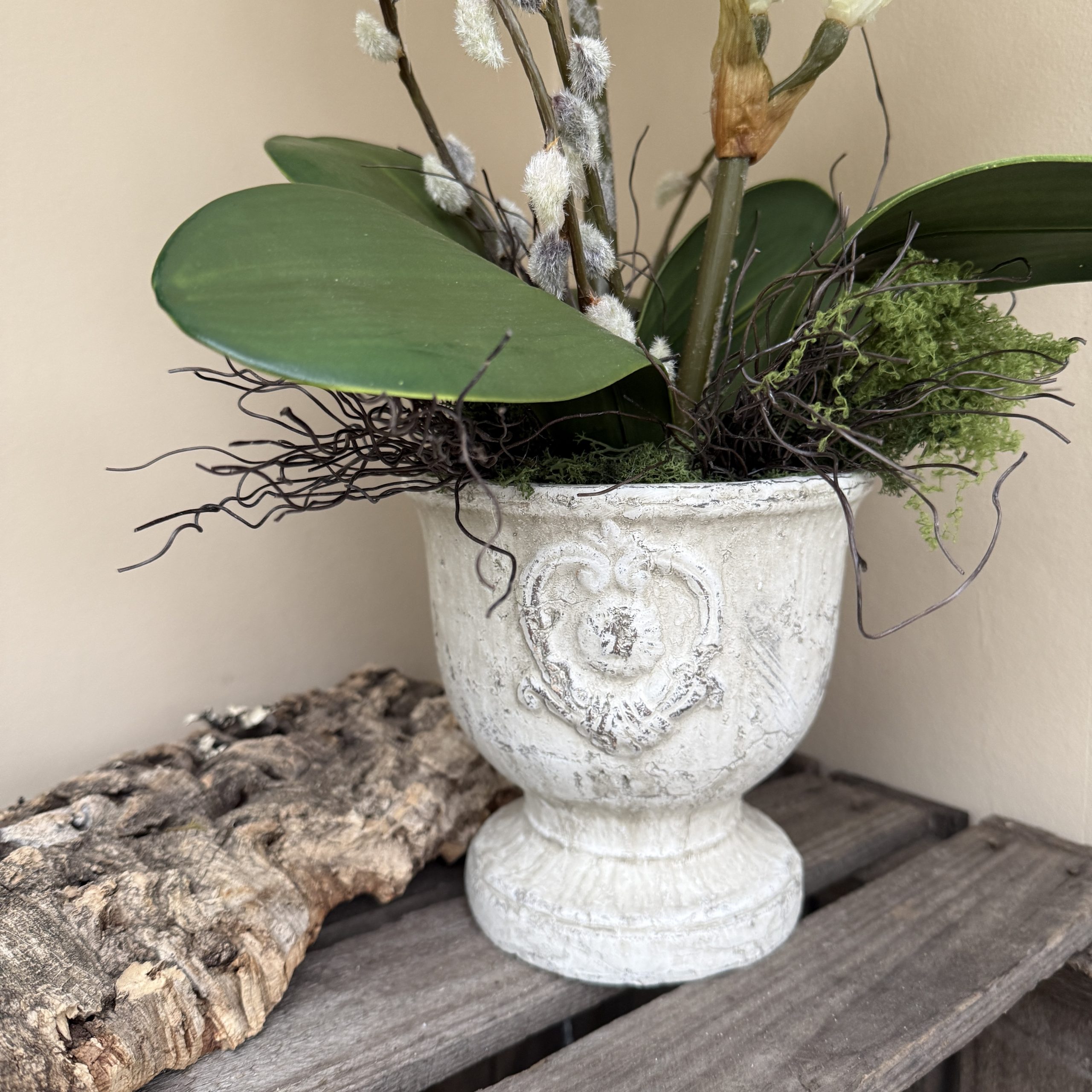 Artificial Flower Cream Amaryllis Arrangement - Image 2